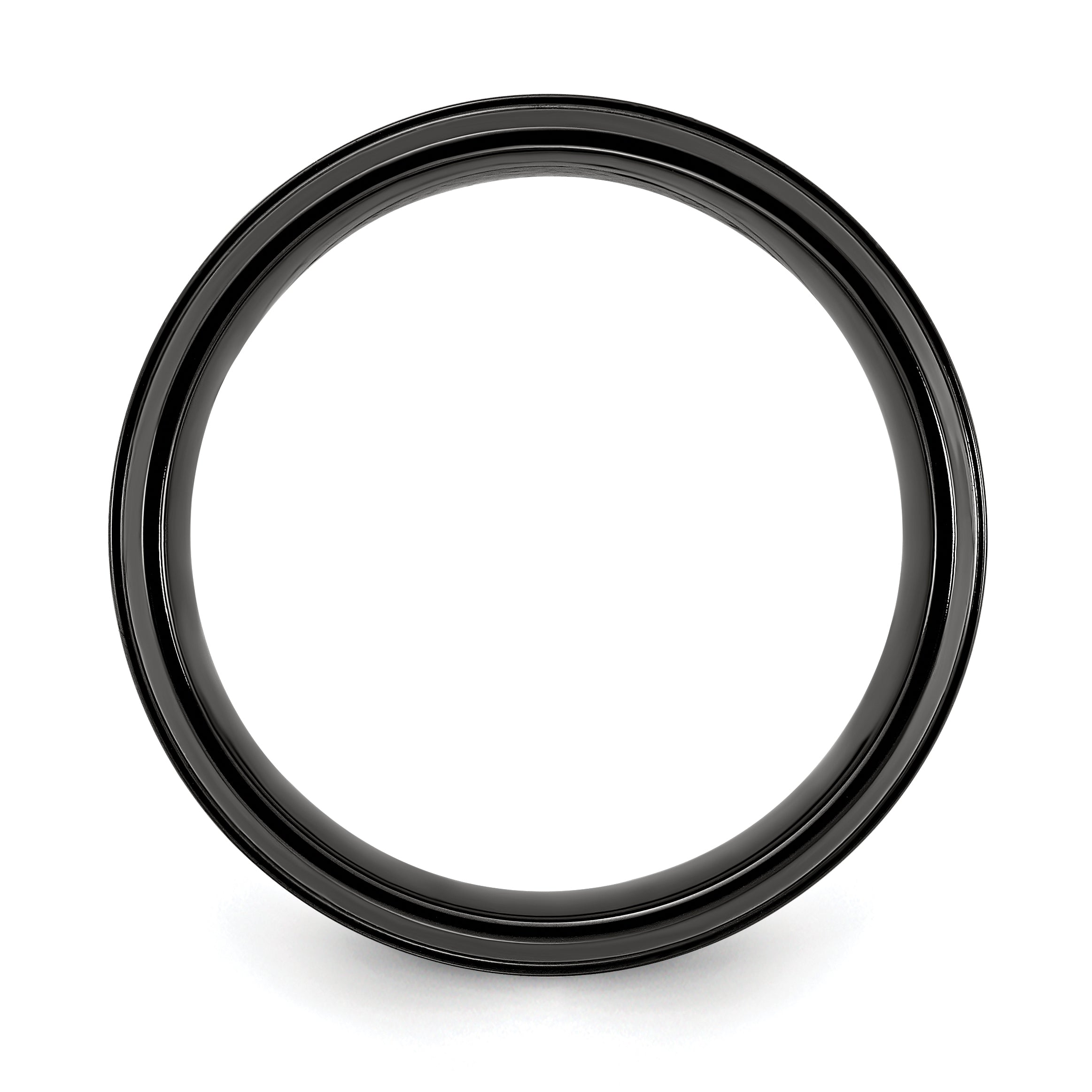 Chisel Black Titanium Polished with Grey Carbon Fiber Inlay 8.00mm Band