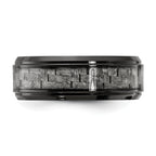 Chisel Black Titanium Polished with Grey Carbon Fiber Inlay 8.00mm Band