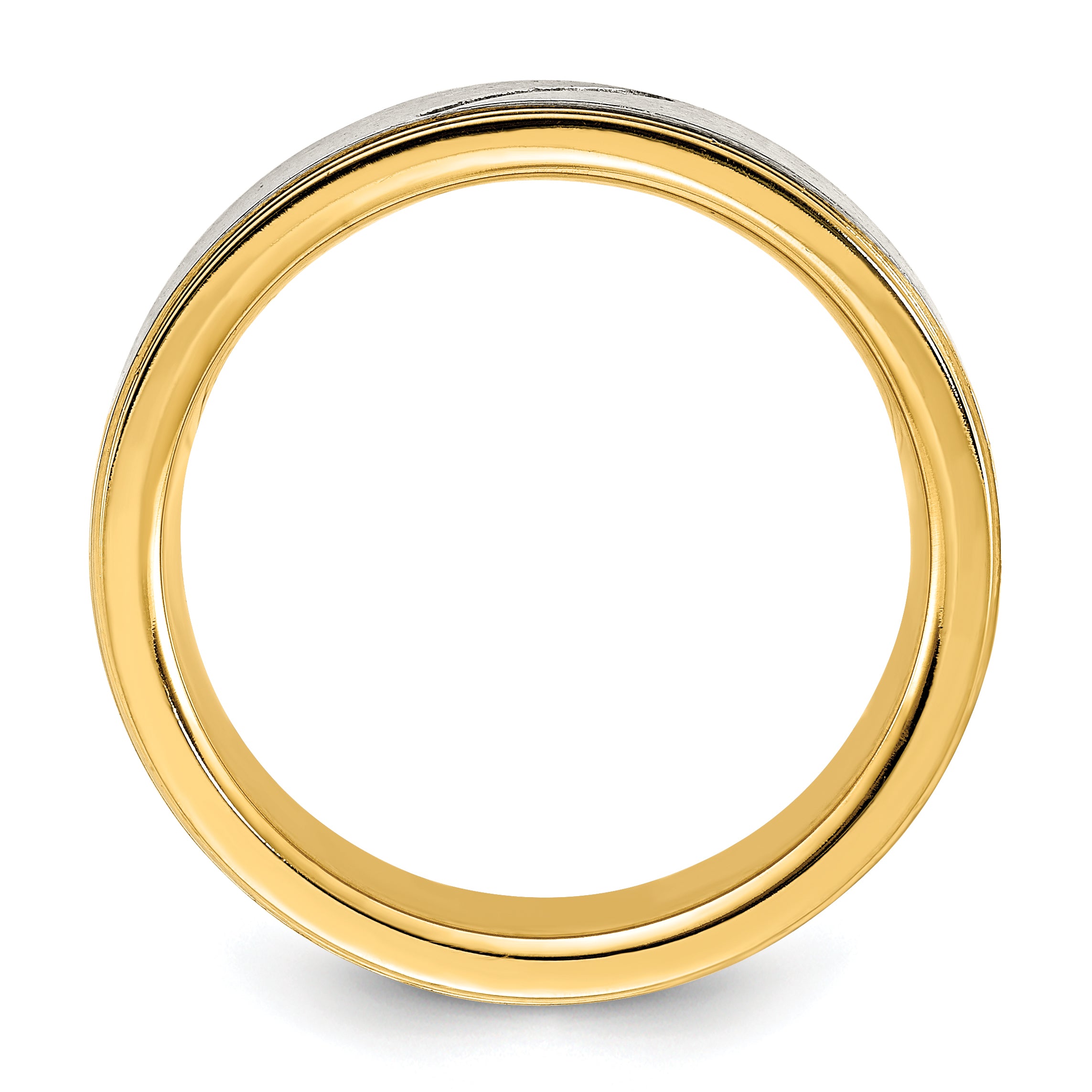 Chisel Titanium Polished Yellow IP-plated with CZ Brushed Center 8.00mm Band