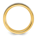 Chisel Titanium Polished Yellow IP-plated with CZ Brushed Center 8.00mm Band