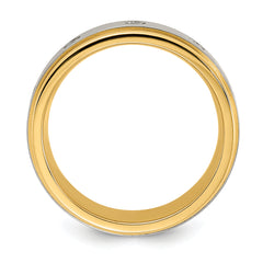 Chisel Titanium Polished with Brushed Center Yellow IP-plated CZ 8.00mm Band