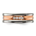 Chisel Titanium Polished Rose IP-plated with CZ 7.00mm Band