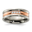Chisel Titanium Polished Rose IP-plated with CZ 7.00mm Band