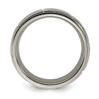 Chisel Titanium Polished with Brushed Center with CZ 7.00mm Band