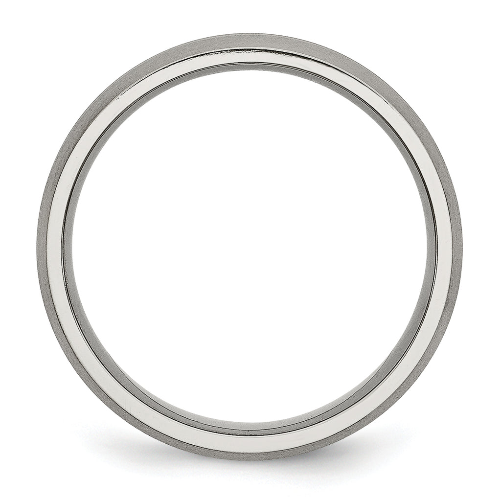Chisel Titanium Brushed and Polished 6mm Grooved Band