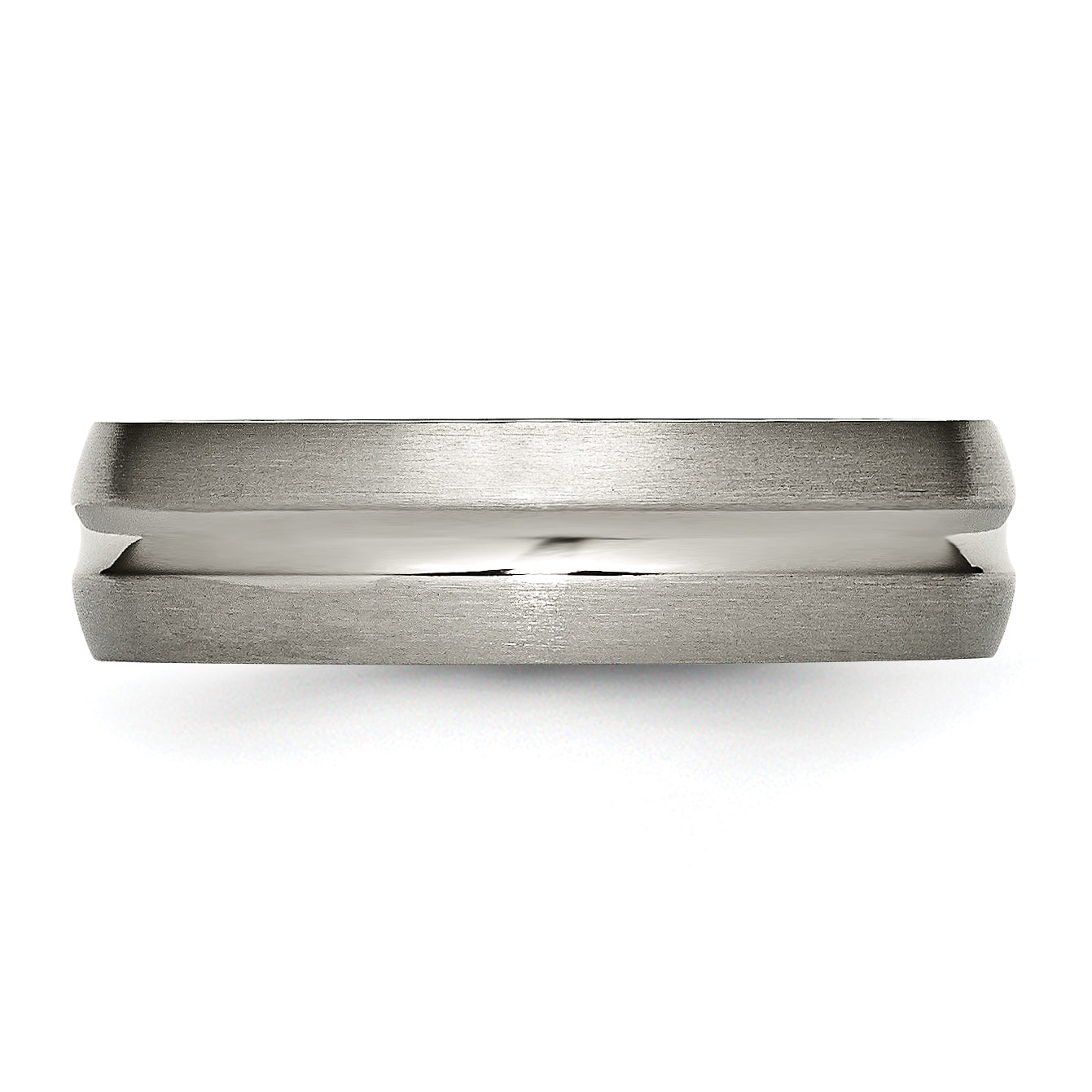 Chisel Titanium Brushed and Polished 6mm Grooved Band