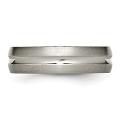Chisel Titanium Brushed and Polished 6mm Grooved Band