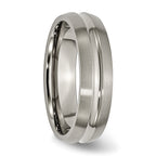 Chisel Titanium Brushed and Polished 6mm Grooved Band