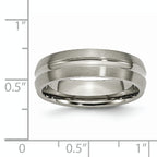 Chisel Titanium Brushed and Polished 6mm Grooved Band
