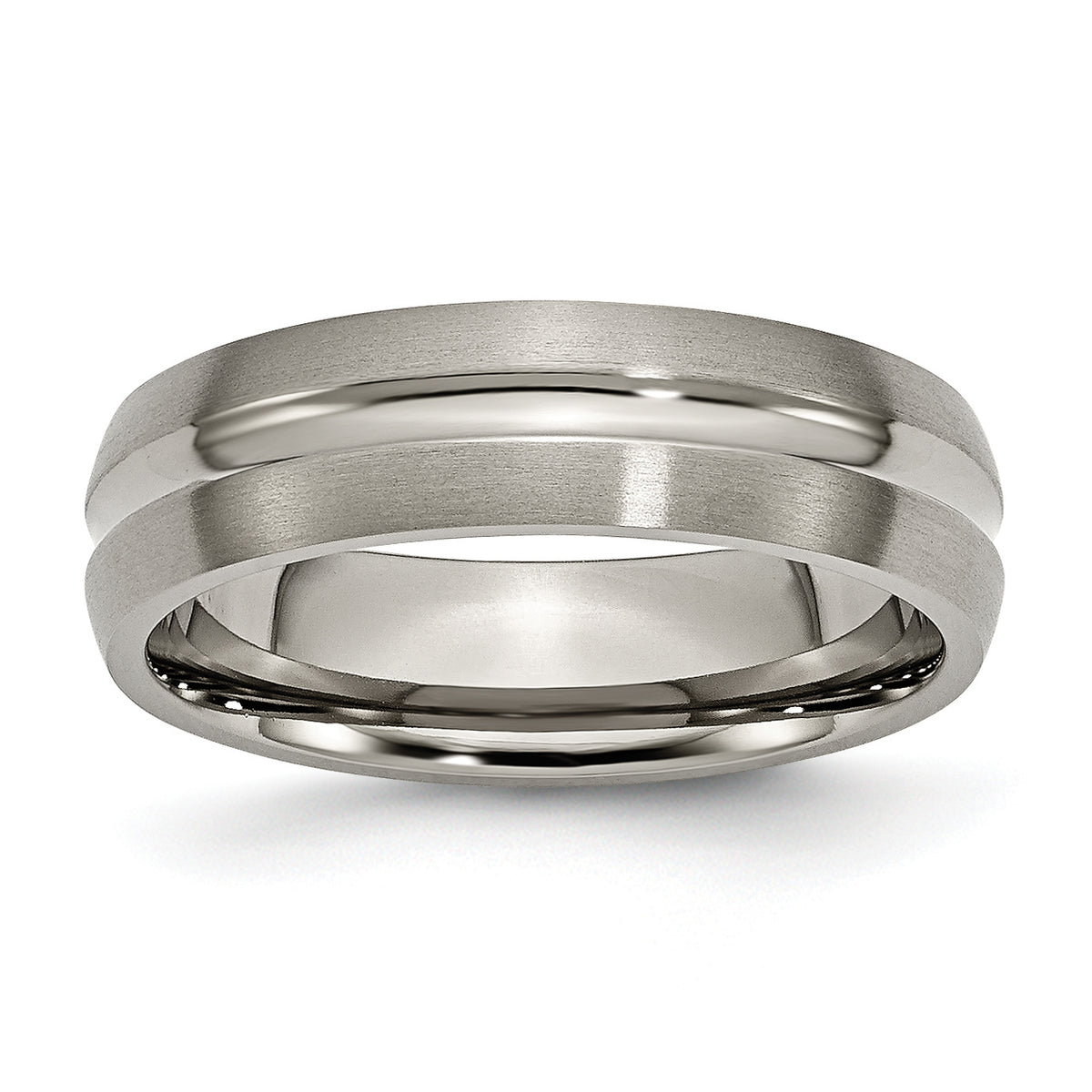 Chisel Titanium Brushed and Polished 6mm Grooved Band
