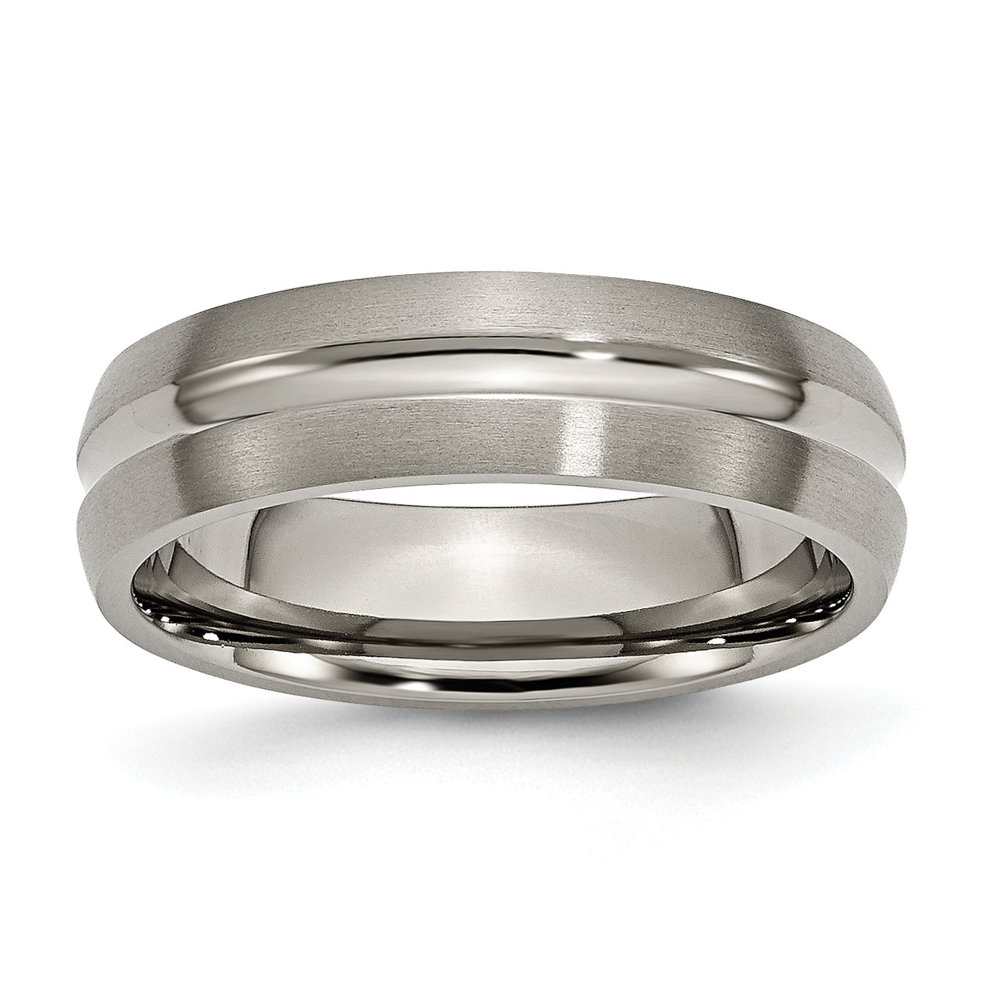 Chisel Titanium Brushed and Polished 6mm Grooved Band Main image