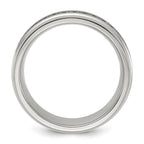 Chisel Titanium Polished with Brushed Center and CZ 7mm Band