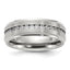 Chisel Titanium Polished with Brushed Center and CZ 7mm Band