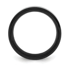 Chisel Titanium Polished Black IP-plated Multi-color Opal Inlay 8mm Band