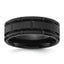 Chisel Titanium Brushed and Polished Black IP-plated Notched 8mm Band