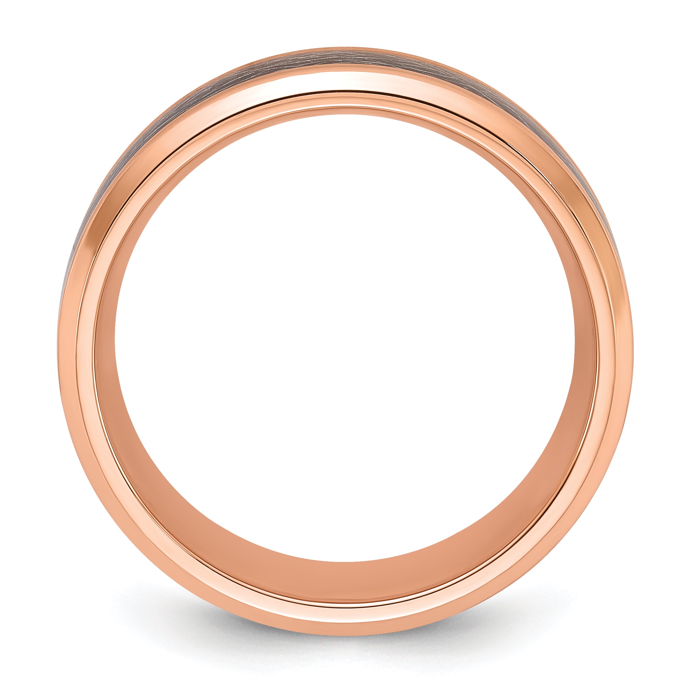 Rose-Tone Leather Inlay Band in Titanium, 8mm Secondary image