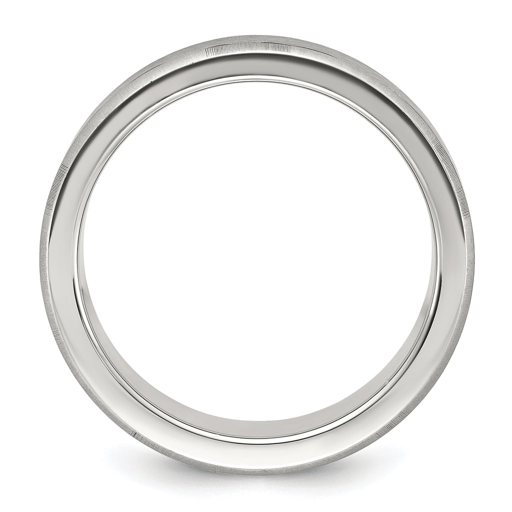 Chisel Titanium Brushed Laser Design 8mm Band