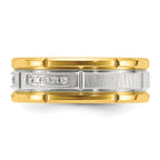 Chisel Titanium Polished with Brushed Center Yellow IP-plated CZ 8mm Band