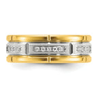 Chisel Titanium Polished with Brushed Center Yellow IP-plated CZ 8mm Band