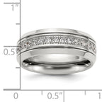 Chisel Titanium Polished with CZ 8mm Band