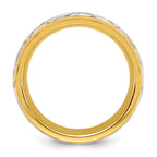 Chisel Titanium Polished Yellow IP-plated with Ceramic Fragments Inlay 8mm Band