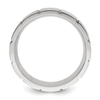Chisel Titanium Brushed and Polished Grooved 8mm Band