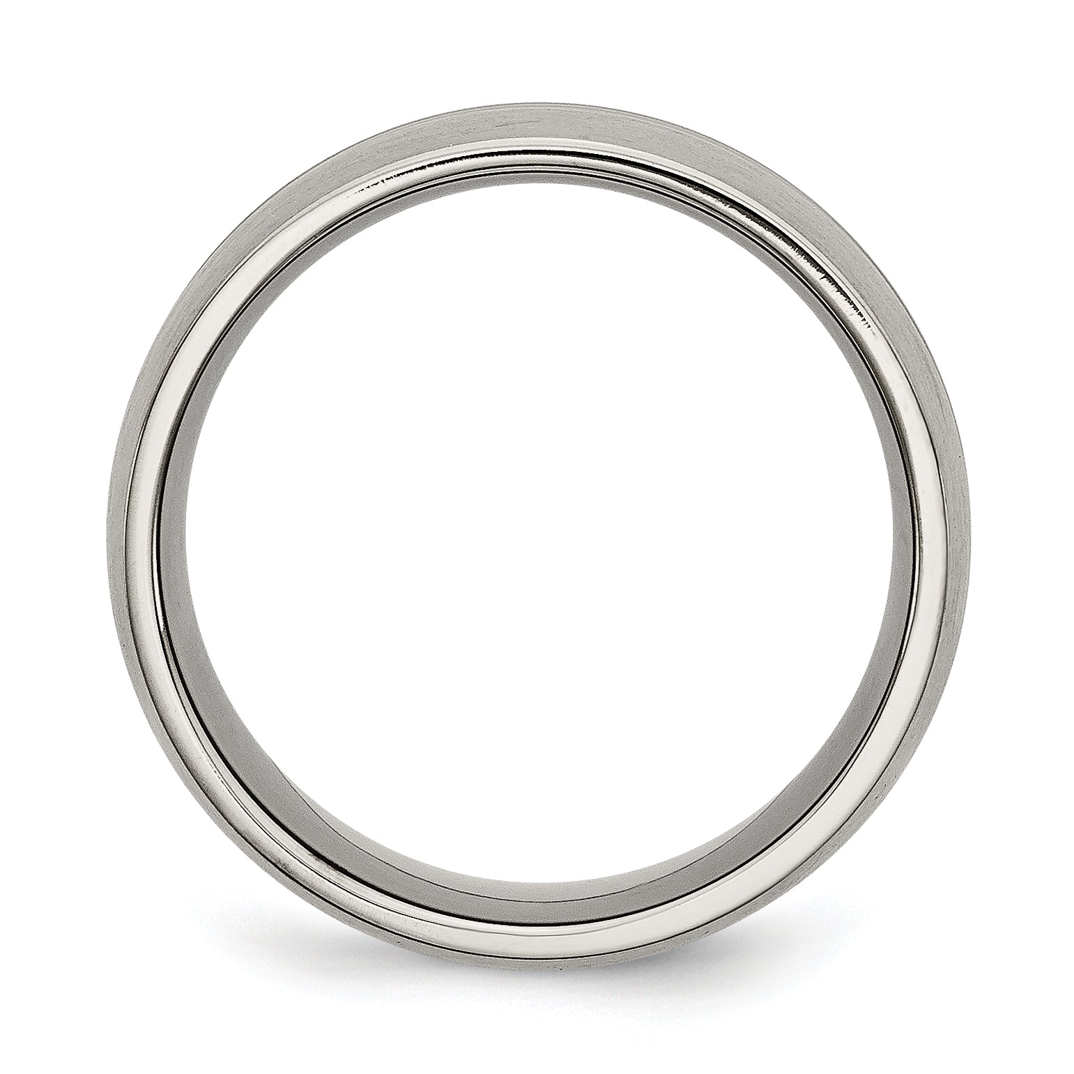 Chisel Titanium Brushed and Polished 10mm Grooved Band Main image