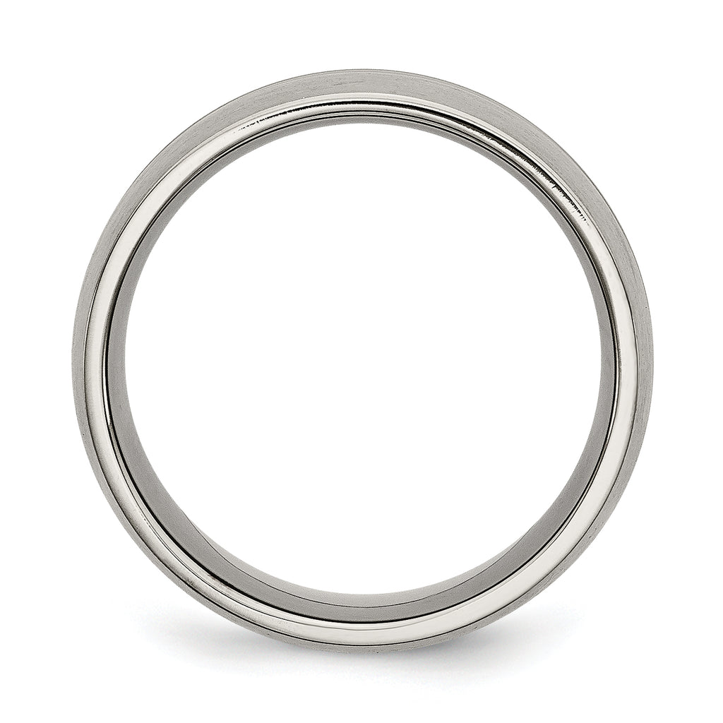 Chisel Titanium Brushed and Polished 10mm Grooved Band
