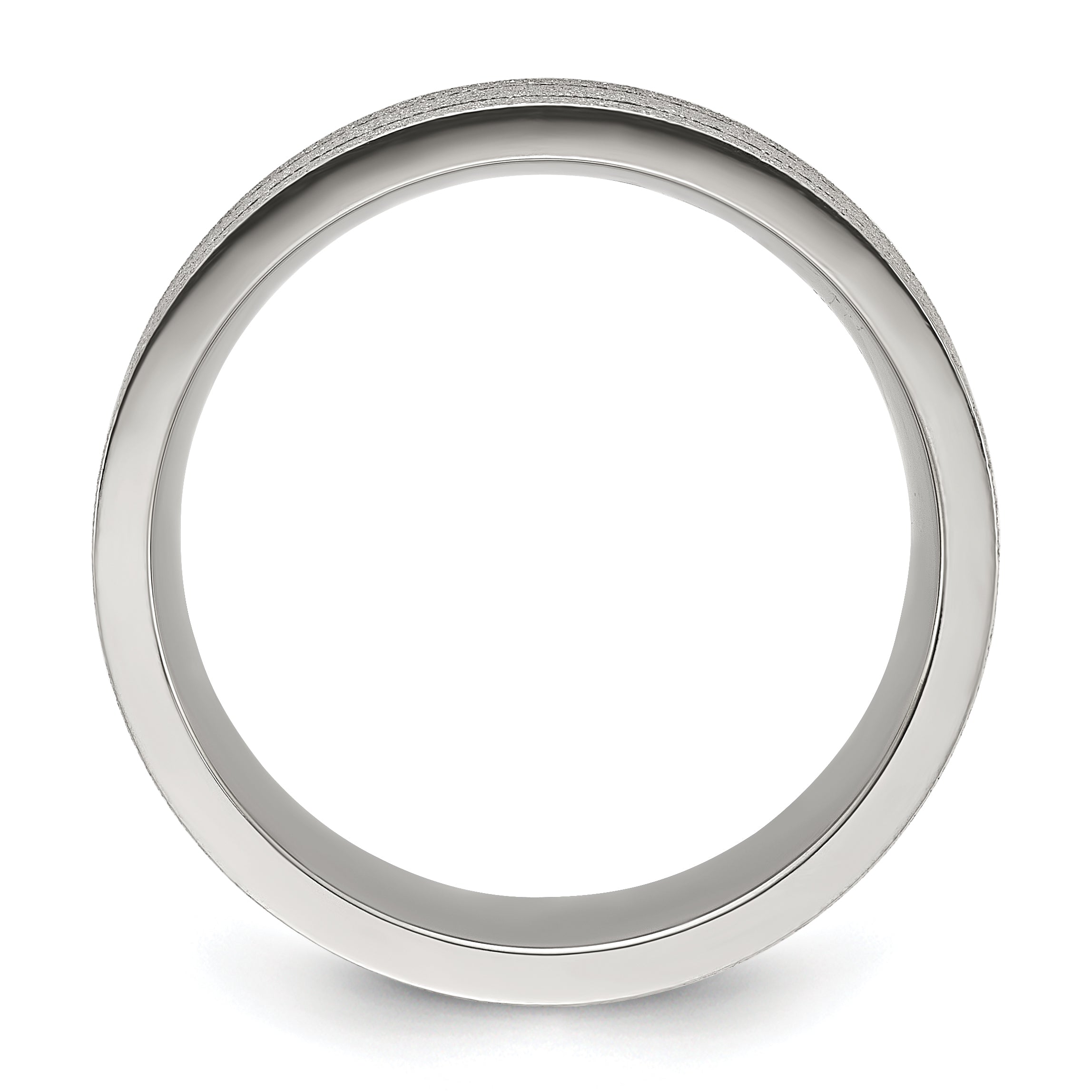 Chisel Titanium Polished Laser-cut Grooved 8mm Band Main image