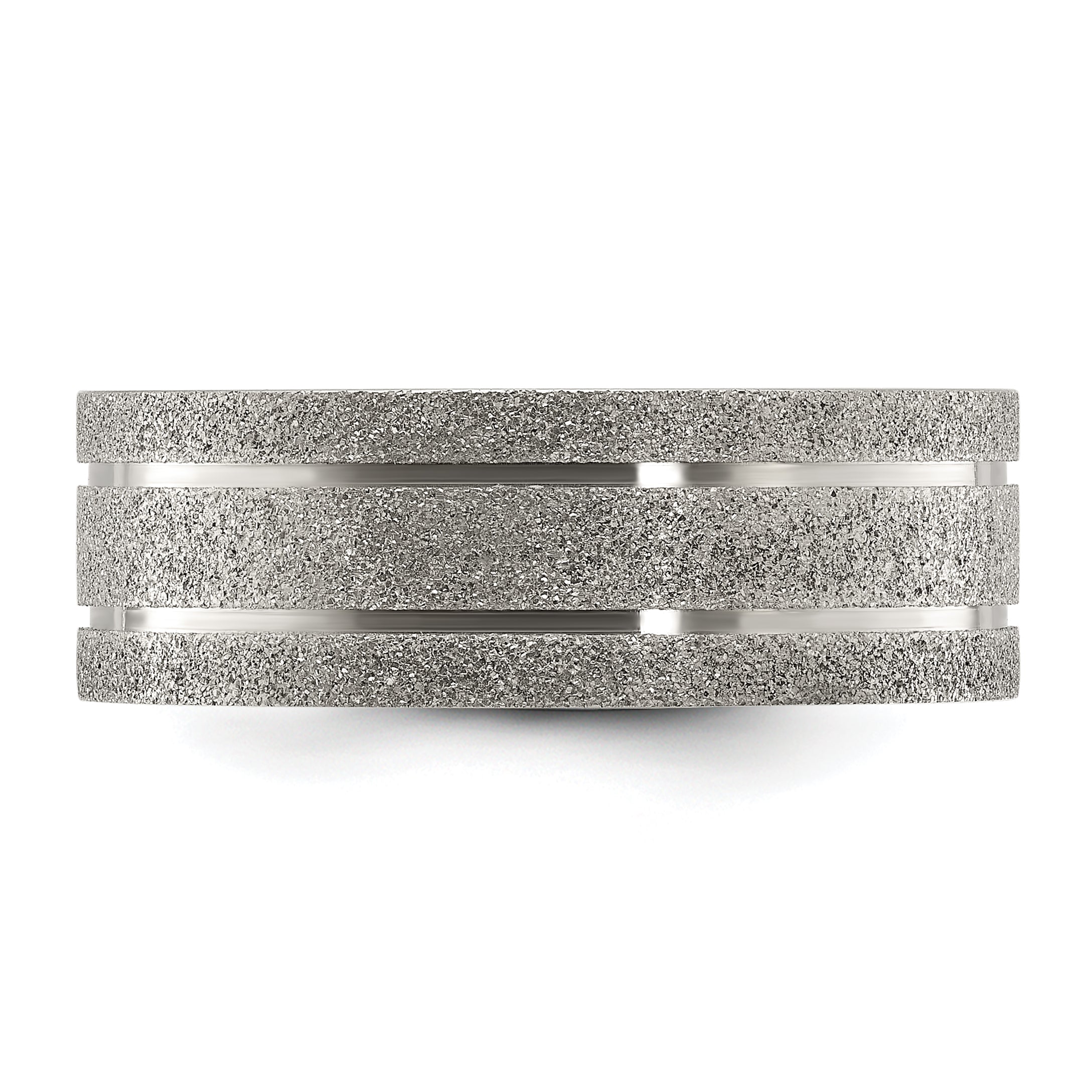 Chisel Titanium Polished Laser-cut Grooved 8mm Band