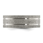 Chisel Titanium Polished Laser-cut Grooved 8mm Band