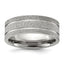 Chisel Titanium Polished Laser-cut Grooved 8mm Band