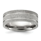 Chisel Titanium Polished Laser-cut Grooved 8mm Band