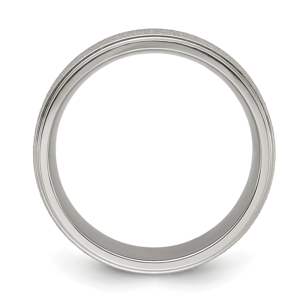 Chisel Titanium Polished Laser-cut Center 8mm Band