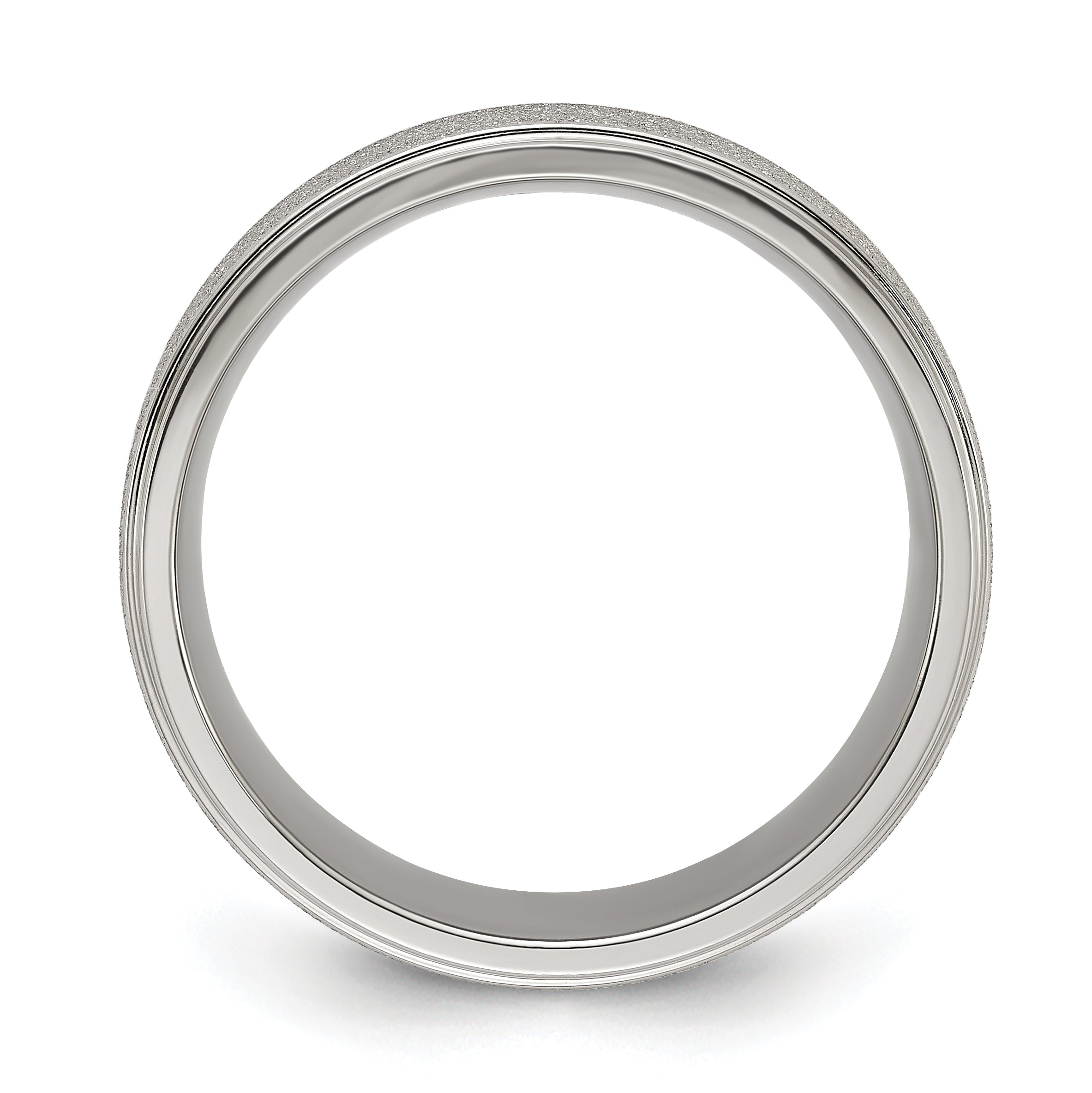 Chisel Titanium Polished Laser-cut Center 8mm Band