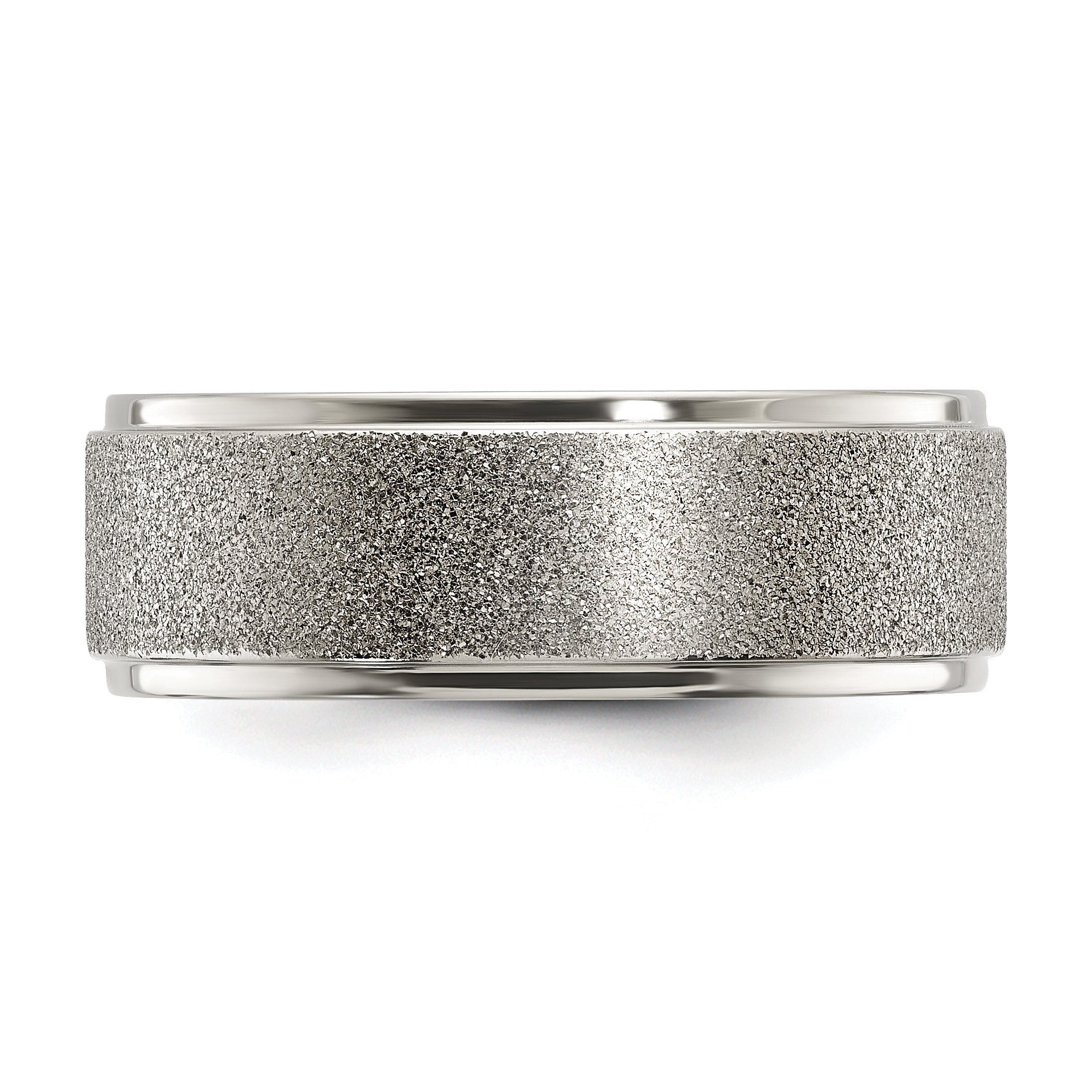 Chisel Titanium Polished Laser-cut Center 8mm Band
