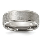 Chisel Titanium Polished Laser-cut Center 8mm Band