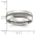 Chisel Titanium Polished with Curb Chain Inlay 7mm Band