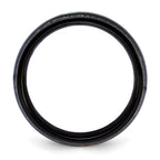 Chisel Titanium Polished Black IP-plated with Abalone and Imitation Meteorite Inlay 8mm Band