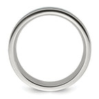 Chisel Titanium Polished with Turquoise and Black Star Sandstone Inlay 8mm Band