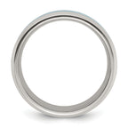 Chisel Titanium Polished with Turquoise Inlay 8mm Band