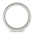Chisel Titanium Polished with Black Resin and Wood Inlay 8mm Band