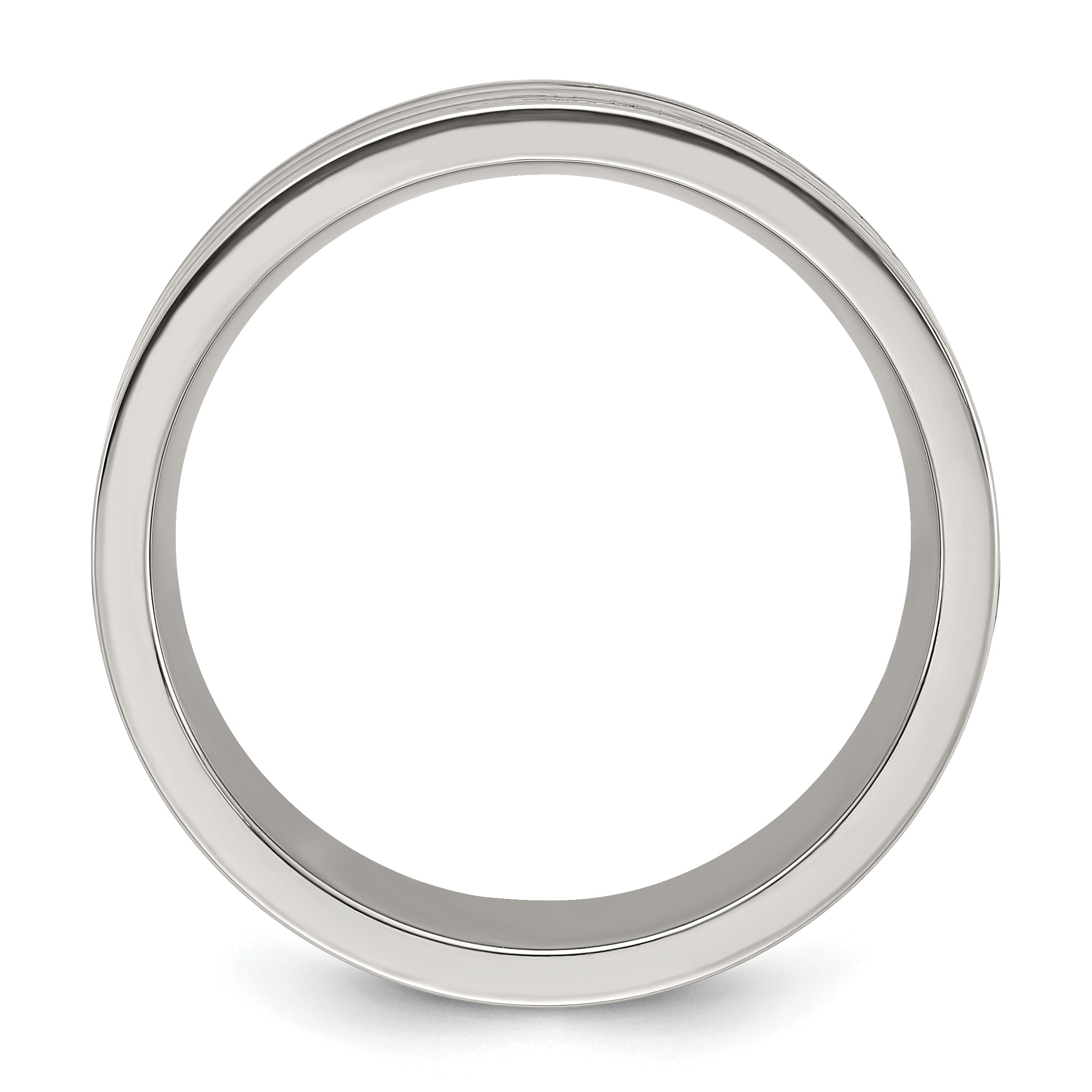 Chisel Titanium Polished with Black Resin and Wood Inlay 8mm Band