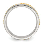 Chisel Titanium Polished and Textured Yellow IP-plated Center 6mm Band