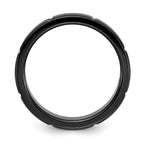 Chisel Titanium Polished Black IP-plated Grooved 6mm Band