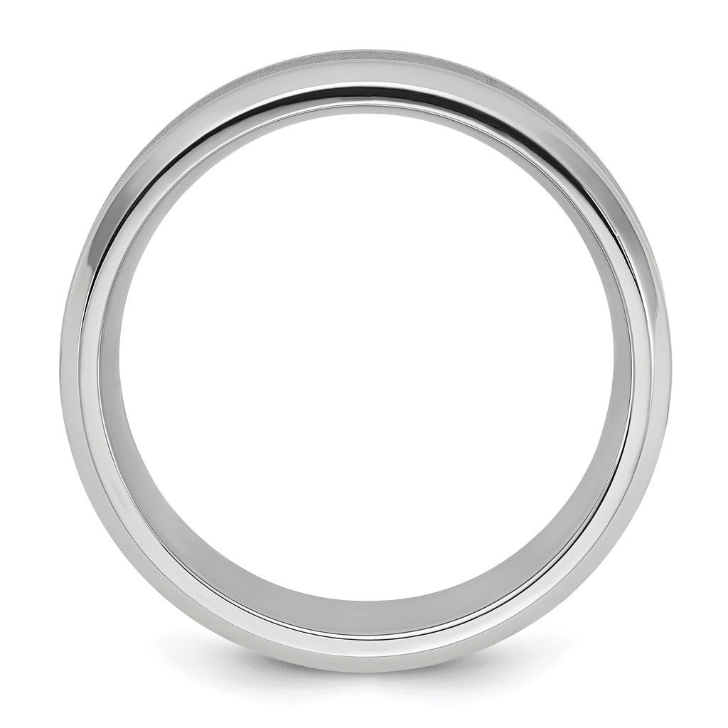 Chisel Titanium Polished with Brushed Center 8mm Band