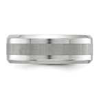 Chisel Titanium Polished with Brushed Center 8mm Band