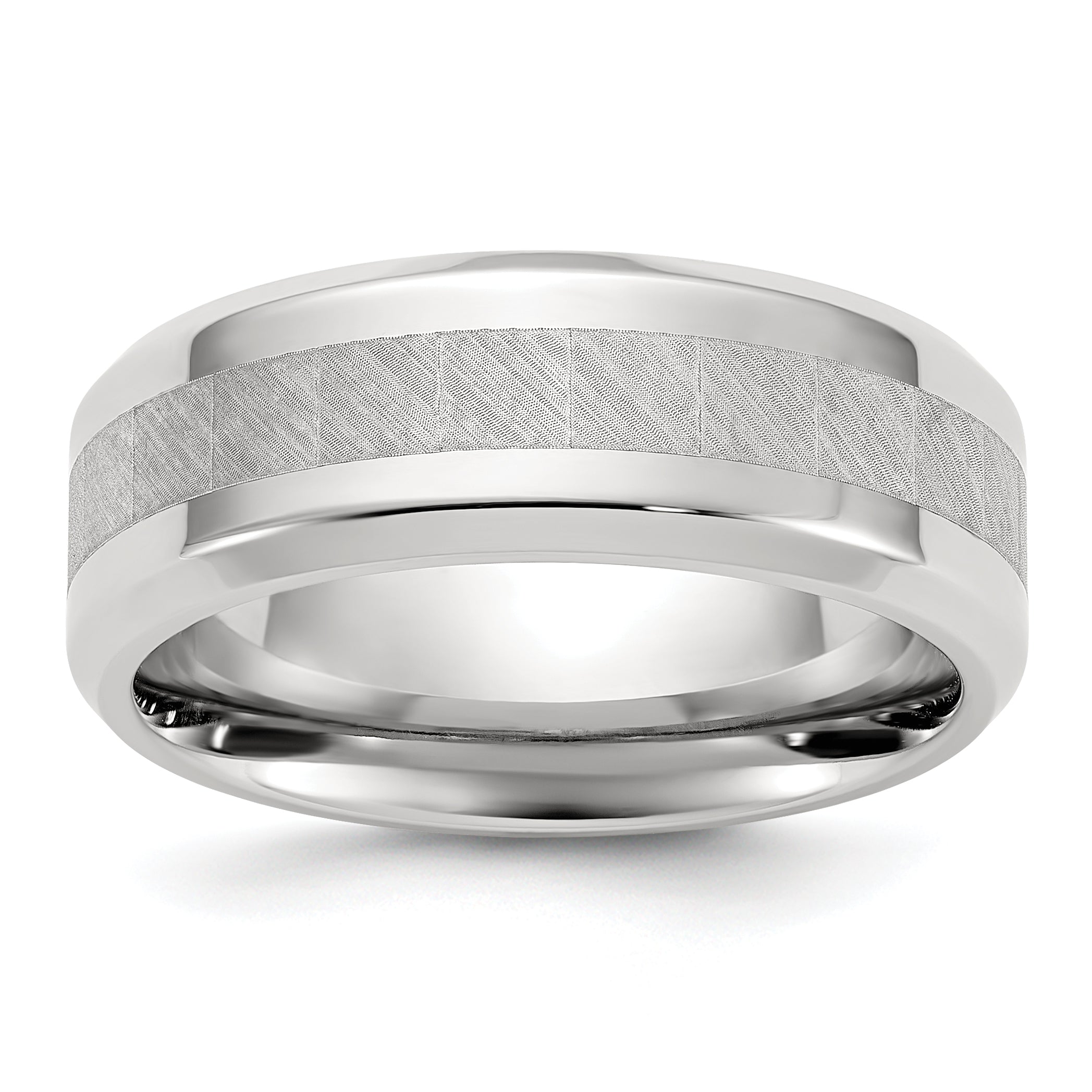 Chisel Titanium Polished with Brushed Center 8mm Band Main image