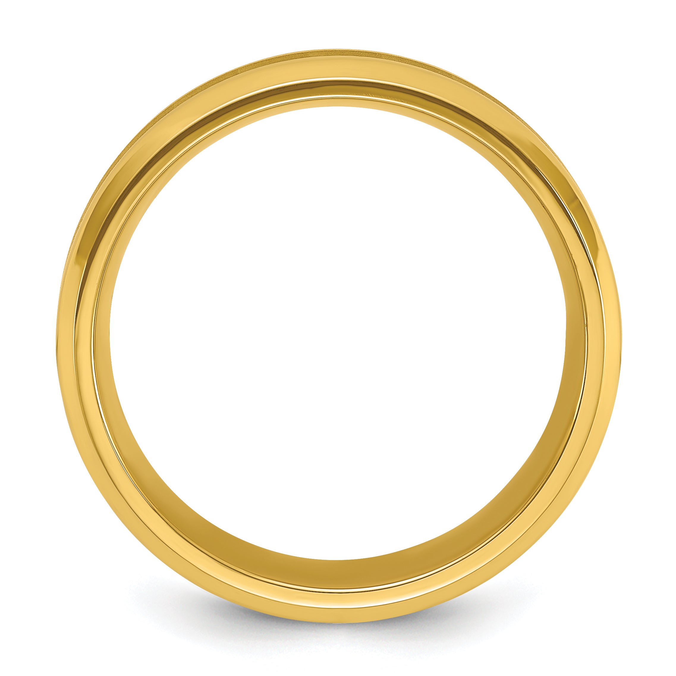 Chisel Titanium Polished Yellow IP-plated Brushed Center 8mm Band