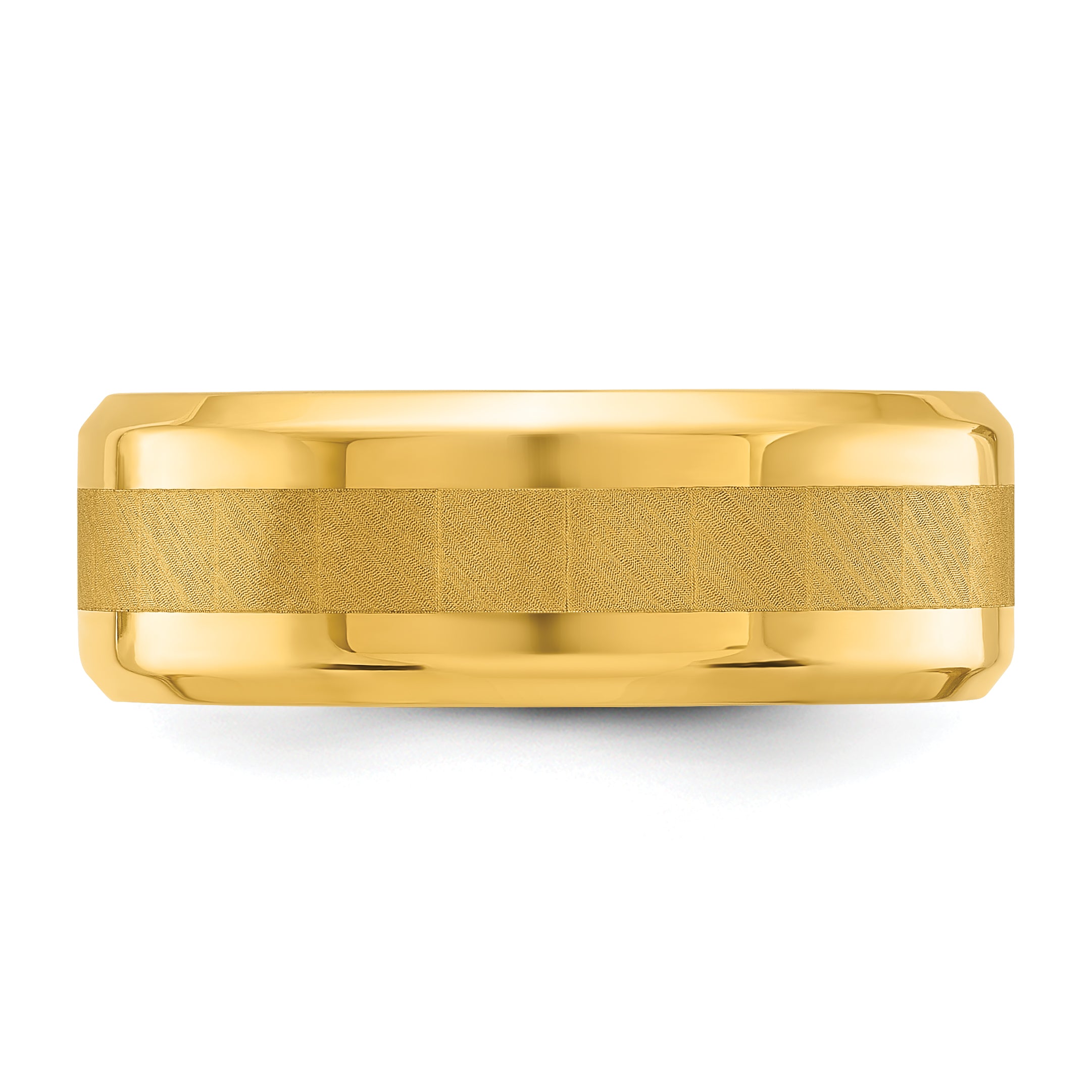 Chisel Titanium Polished Yellow IP-plated Brushed Center 8mm Band